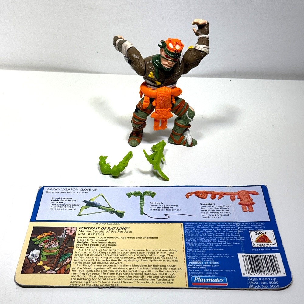 Playmates TMNT Rat King Action Figure w/ Card 1989 Teenage Missing Rat